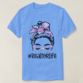 T-shirt Tie Dye Realtor Life Messy Bun Lunettes Cadeaux Fe (Design devant)