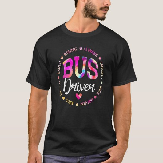 T-shirt Tie Dye School Bus Driver Appréciation Funnu Back (Devant)