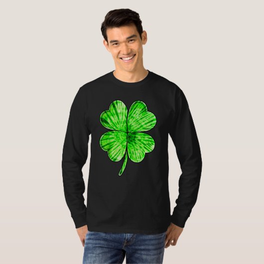 T-shirt Tie Dye Shamrock Lucky Four Leaf C St Patrick's Da (Devant entier)