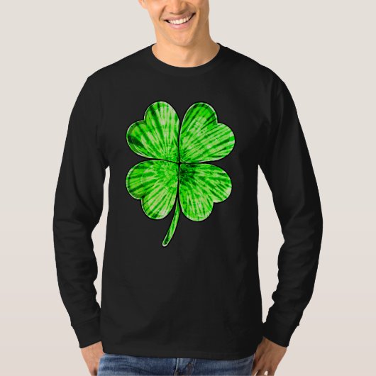 T-shirt Tie Dye Shamrock Lucky Four Leaf C St Patrick's Da (Devant)