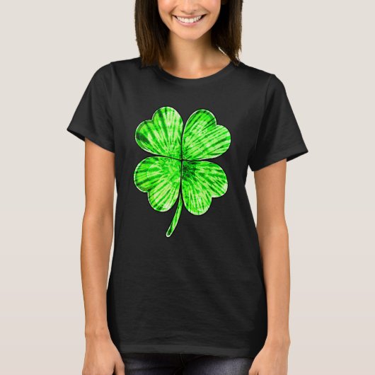 T-shirt Tie Dye Shamrock Lucky Four Leaf C St Patrick's Da (Devant)