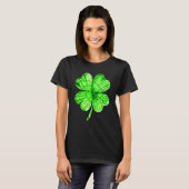 T-shirt Tie Dye Shamrock Lucky Four Leaf C St Patrick's Da (Devant entier)