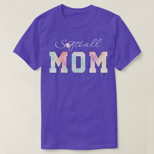 T-shirt Tie Dye Softball Maman Softball Sport (Design devant)