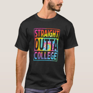 T-shirt Tie Dye Straight Outta College Graduation Boys Gi