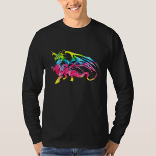 T-shirt Tie Dye Trippy Zodiac Dragon Imaginaire Mythique C