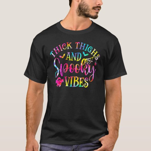 T-shirt Tie Teinture Épaisse Cuisse Et Vibes Éffrayantes H (Devant)