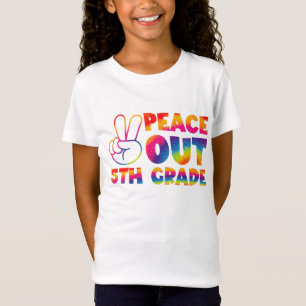 T-Shirt Tiedye de fin d'année 5e année, Peace Out !