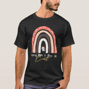 T-shirt Tiens, je vois un chat, joli chat arc-en-ciel