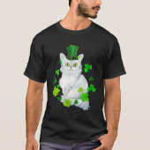 T-shirt Tiffany Chat Shamrock Bonne St Patrick's Day Chat (Devant)
