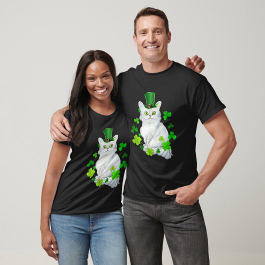 T-shirt Tiffany Chat Shamrock Bonne St Patrick's Day Chat (Unisexe)