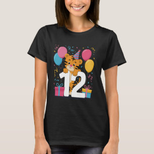 T-shirt Tiger 12ème anniversaire pour garçon fille 12 ans