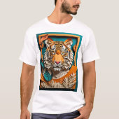 T-shirt Tiger 3D Paper Art Design (Devant)