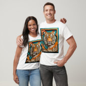 T-shirt Tiger 3D Paper Art Design (Unisexe)