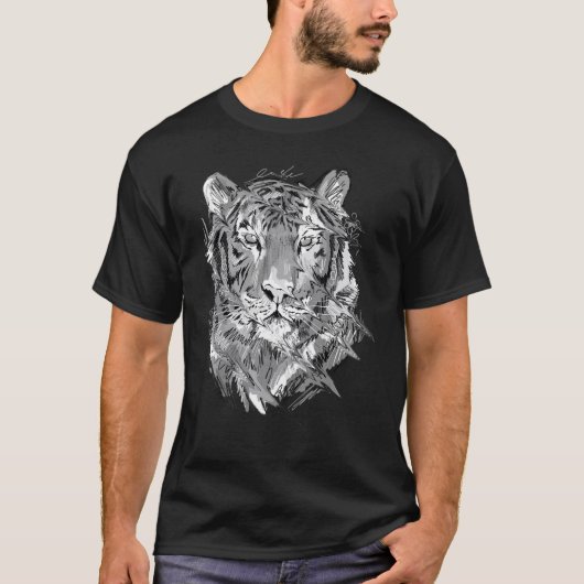 T-shirt Tiger Animal Art Animal Lovers (Devant)