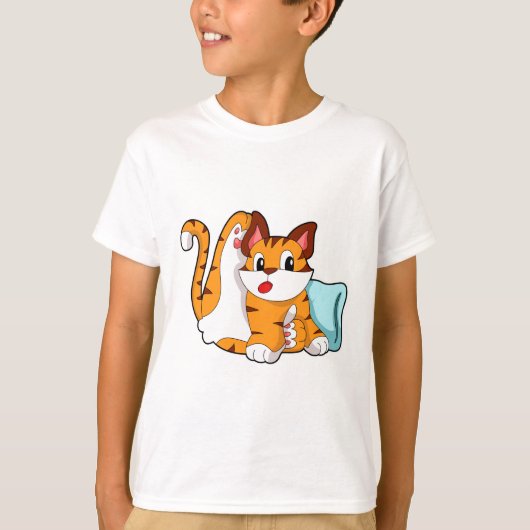 T-shirt Tiger chat avec Coussin (Devant)