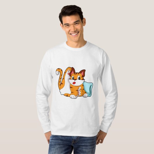 T-shirt Tiger chat avec Coussin (Devant entier)