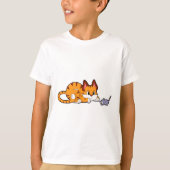 T-shirt Tiger chat avec souris (Devant)
