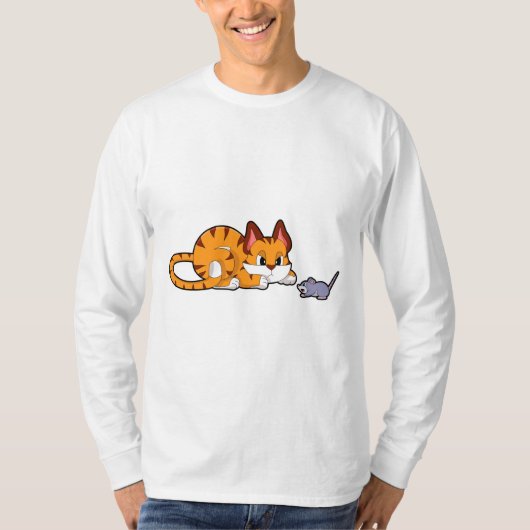 T-shirt Tiger chat avec souris (Devant)