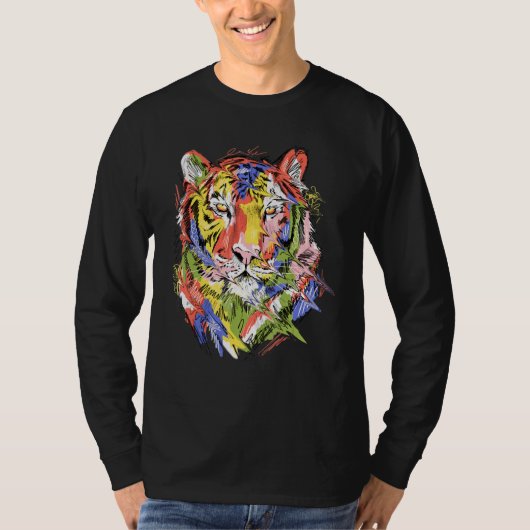 T-shirt Tiger colourful art animal lovers artwork (Devant)