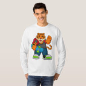 T-shirt Tiger comme patineur avec skateboard (Devant entier)