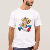 T-shirt Tiger comme pilote dans l'avion (Devant)