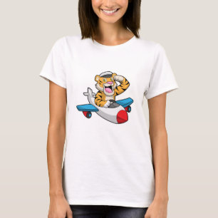 T-shirt Tiger comme pilote dans l'avion