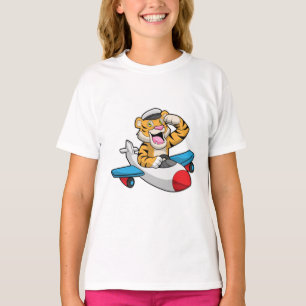 T-shirt Tiger comme pilote dans l'avion