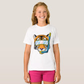 T-shirt Tiger comme plongeur avec tuba (Devant entier)