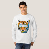 T-shirt Tiger comme plongeur avec tuba (Devant entier)