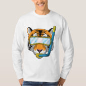 T-shirt Tiger comme plongeur avec tuba (Devant)