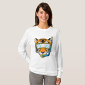 T-shirt Tiger comme plongeur avec tuba (Devant entier)