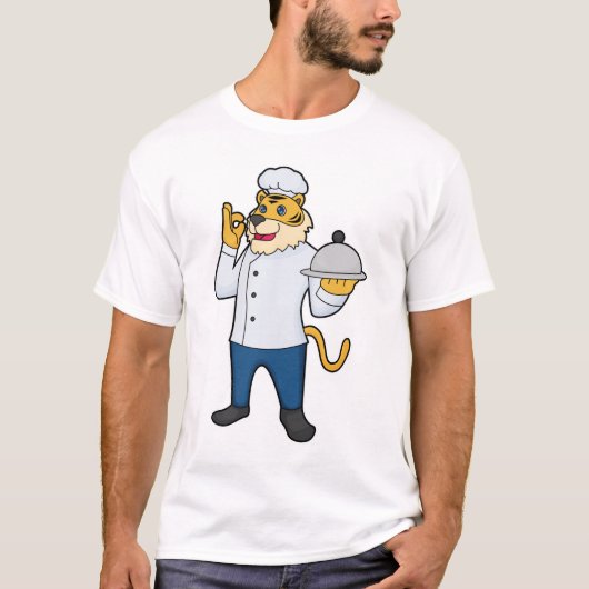 T-shirt Tiger Cook Chef hat Platter (Devant)