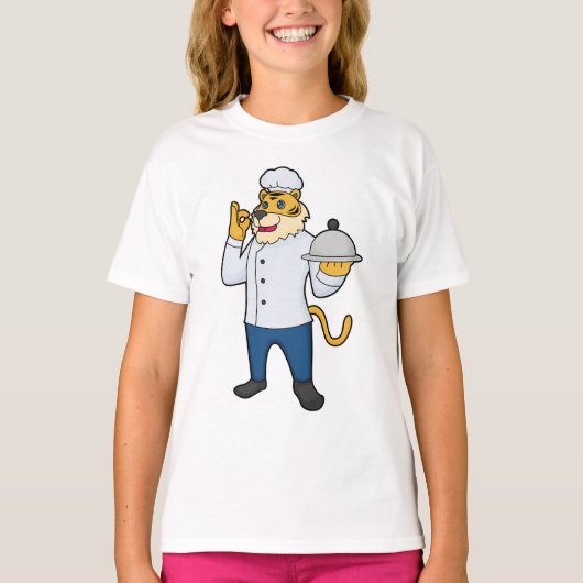 T-shirt Tiger Cook Chef hat Platter (Devant)