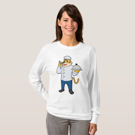 T-shirt Tiger Cook Chef hat Platter (Devant entier)