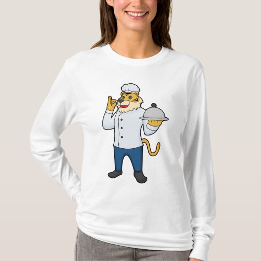 T-shirt Tiger Cook Chef hat Platter (Devant)