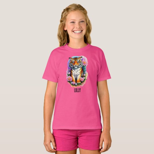 T-shirt Tiger Cub avec Fleurs (Devant entier)