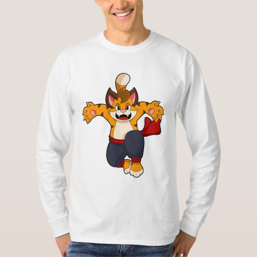 T-shirt Tiger dans les arts martiaux Karate (Devant)