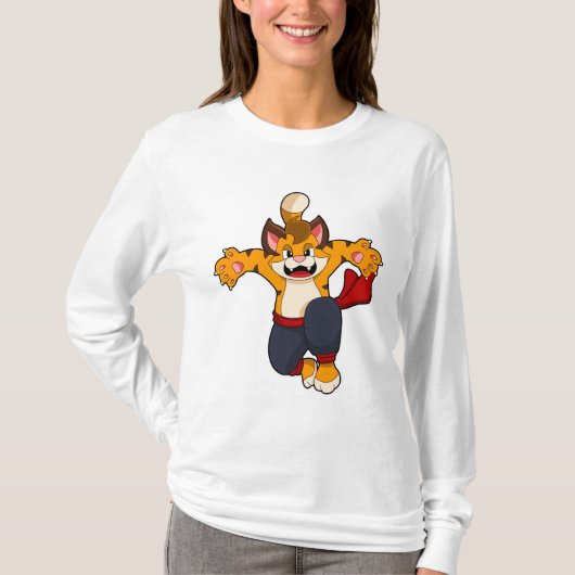 T-shirt Tiger dans les arts martiaux Karate (Devant)