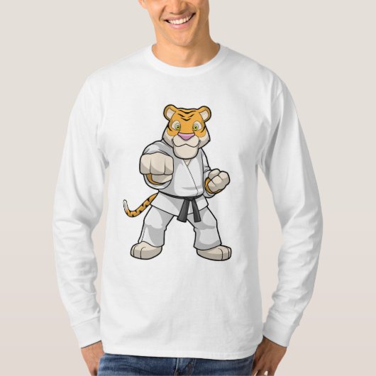 T-shirt Tiger dans les arts martiaux Karate (Devant)