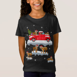 T-Shirt Tiger équitation Camion Rouge Joyeux Noël Noël X m
