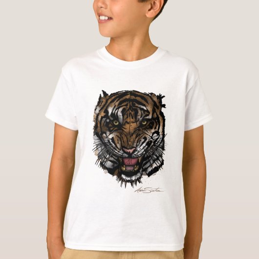 T-shirt Tiger face (conception de signature) (Devant)