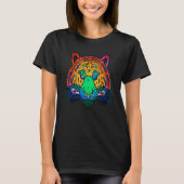 T-shirt Tiger face head big cats predator imprint with wil (Devant)