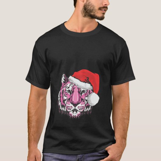 T-shirt Tiger Face Père Noël Casquette Wild Animal Tiger R (Devant)