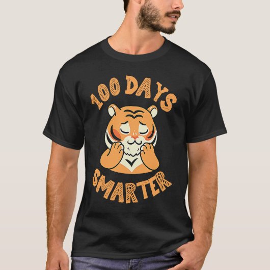 T-shirt tiger for 100th day of school 100 days smarter (Devant)