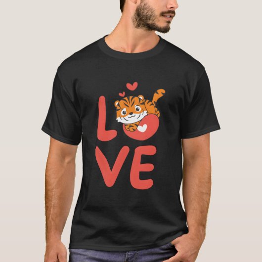 T-shirt Tiger For 'S Day Animals With He Love (Devant)