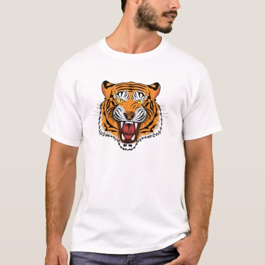 T-shirt Tiger Head Design-24327 (Devant)