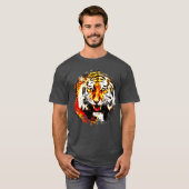 T-shirt Tiger Head Moderne Elégant Modèle tendance (Devant entier)