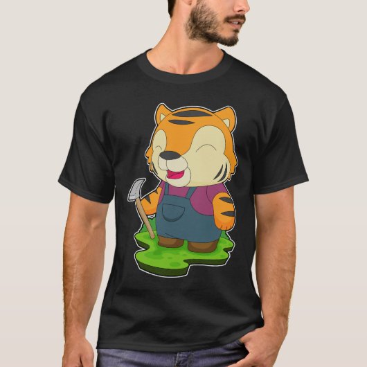 T-shirt Tiger Miner Pickaxe Mines (Devant)
