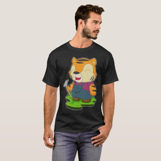 T-shirt Tiger Miner Pickaxe Mines (Devant entier)