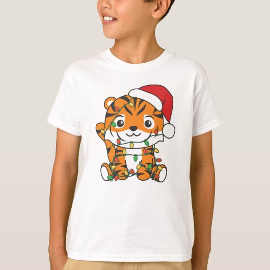 T-shirt Tiger Noël Animaux d'hiver Tigers de vacances (Devant)
